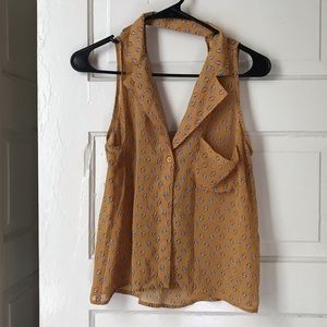Cute western style tank top / with keyhole back